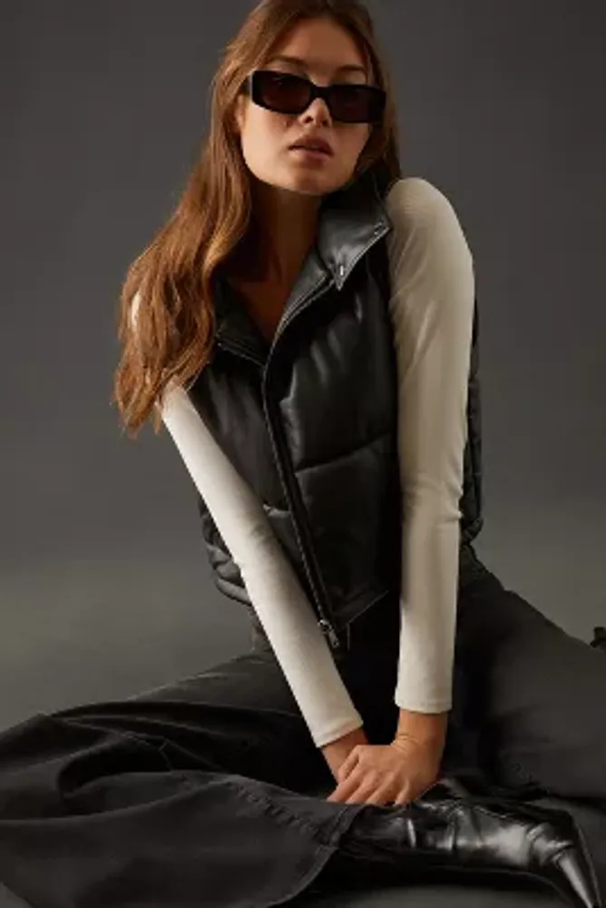 By Anthropologie Faux Leather Vest