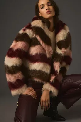 NVLT Cropped Faux Fur Jacket