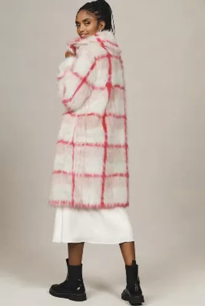 NVLT Plaid Faux Fur Coat