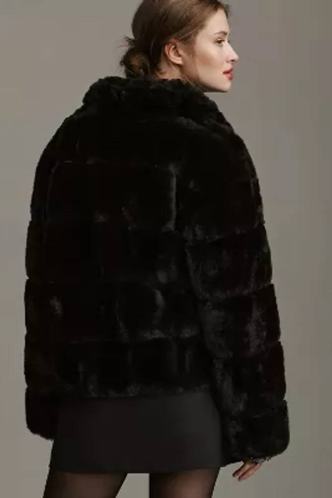 Hollister Heritage Collection Black XS Faux fur hood hat girls womens coat  jacke
