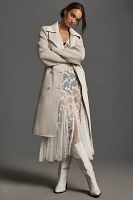 Ellen Tracy Sweater-Sleeve Trench Coat