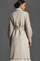 Ellen Tracy Sweater-Sleeve Trench Coat