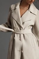 Ellen Tracy Sweater-Sleeve Trench Coat