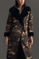 NVLT Faux-Shearling Double-Breasted Long Coat