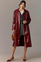 By Anthropologie Patent Faux-Leather Trench Coat