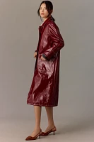 By Anthropologie Patent Faux-Leather Trench Coat