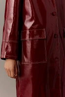 By Anthropologie Patent Faux-Leather Trench Coat