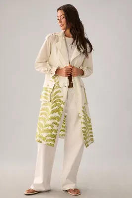 By Anthropologie Printed Trench Coat