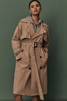 Pilcro Hooded Dickie Belted Trench Coat