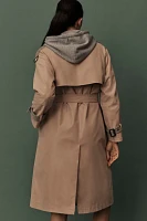 Pilcro Hooded Dickie Belted Trench Coat