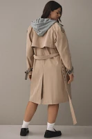 Pilcro Hooded Dickie Belted Trench Coat