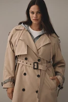 Pilcro Hooded Dickie Belted Trench Coat