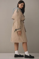 Pilcro Hooded Dickie Belted Trench Coat