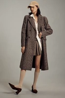 Maeve Puff-Sleeve Double-Breasted Wool-Blend Long Coat