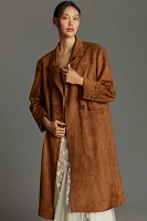 By Anthropologie Faux-Suede Trench Coat