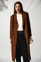 By Anthropologie Faux-Suede Trench Coat