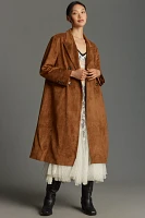 By Anthropologie Faux-Suede Trench Coat