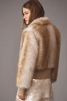 Maeve Faux-Fur Cropped Jacket