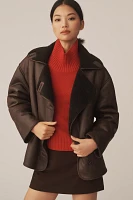 Pilcro Faux-Shearling Cocoon Coat