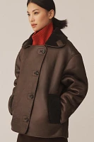 Pilcro Faux-Shearling Cocoon Coat