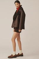 Pilcro Faux-Shearling Cocoon Coat