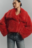 Maeve Faux-Fur Cropped Jacket