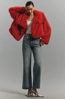 Maeve Faux-Fur Cropped Jacket