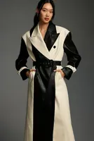 Ronny Kobo Baylor Faux Leather Trench Coat