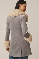 By Anthropologie Faux-Fur Collar Coat