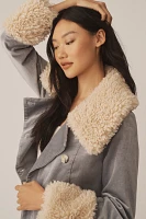 By Anthropologie Faux-Fur Collar Coat