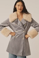 By Anthropologie Faux-Fur Collar Coat