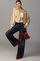 Maeve Double-Breasted Cropped Trench Coat