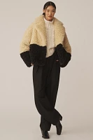 STAND STUDIO Jubel Faux-Fur Colorblock Jacket