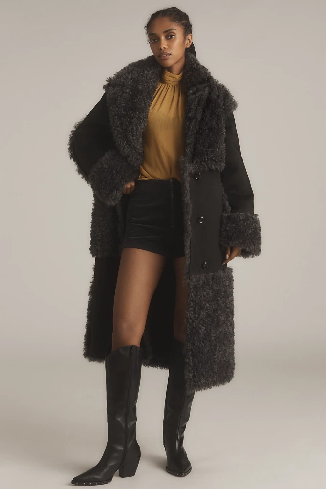 STAND STUDIO Becky Longline Sherpa Coat