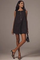 By Anthropologie Sleeveless Zip-Front Romper