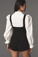 Maeve Long-Sleeve Belted Twofer Pinafore Romper