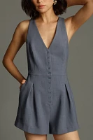 Maeve Halter Button-Front Romper