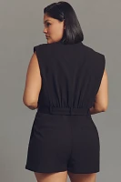 By Anthropologie Sleeveless Belted Romper