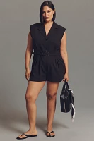 By Anthropologie Sleeveless Belted Romper