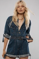 KIVARI Elena Denim Playsuit