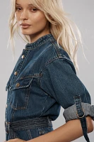 KIVARI Elena Denim Playsuit