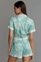 KIVARI Skye Linen-Blend Short Sleeve Playsuit Romper