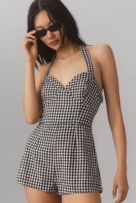 Maeve Halter Gingham Romper