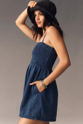 Pilcro Smocked Denim Romper