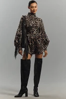 Hope for Flowers by Tracy Reese Long-Sleeve Mock-Neck Leopard Romper