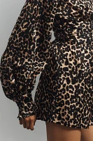 Hope for Flowers by Tracy Reese Long-Sleeve Mock-Neck Leopard Romper