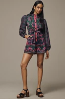 Farm Rio x Anthropologie Mock-Neck Buttondown Romper