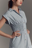 By Anthropologie Button-Front Tie-Waist Romper