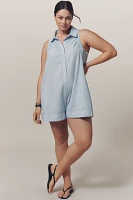 Maeve Sleeveless Shirred Linen Blend Romper
