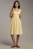 Maeve Sleeveless Cotton Square-Neck Romper